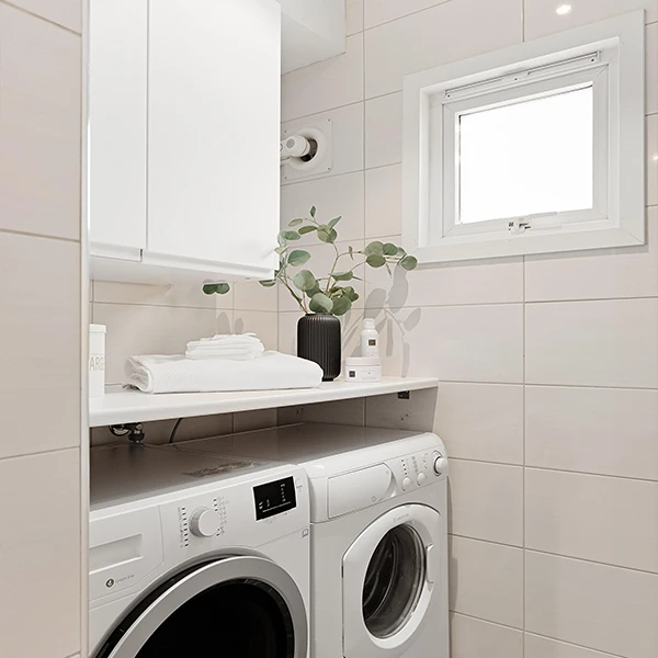 white laundry cabinet